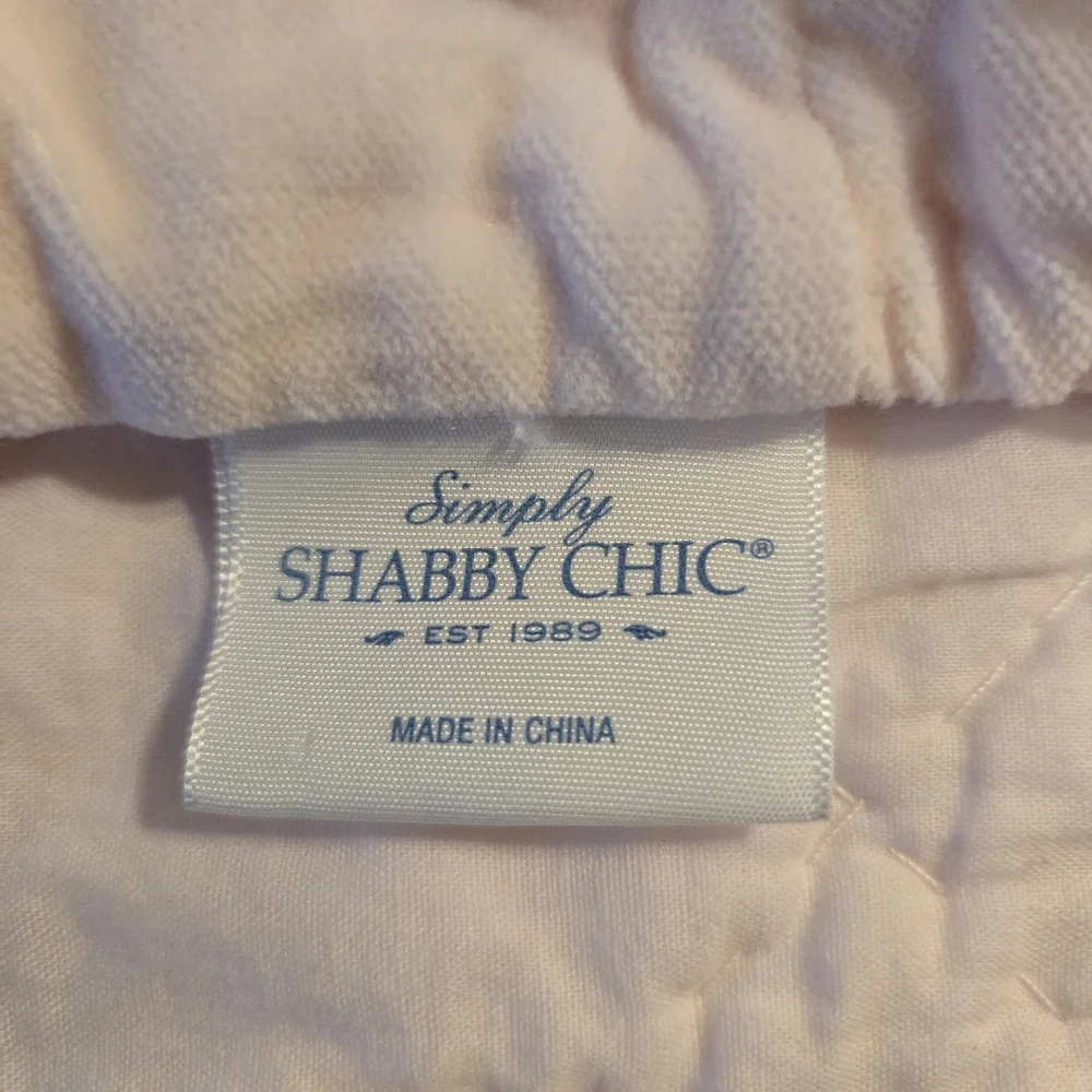 Simply Shabby Chic Rachel Ashwell Twin Pink Cotton Velvet Quilt Cottagecore